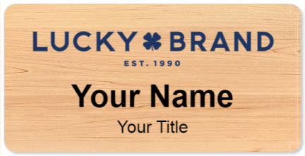 Custom name badges for Lucky Brand