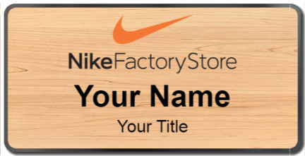 Custom name badges for Nike Factory Store