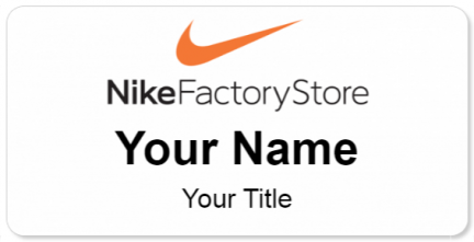 Custom name badges for Nike Factory Store