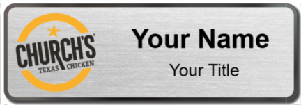 Custom name badges for Churchs Chicken