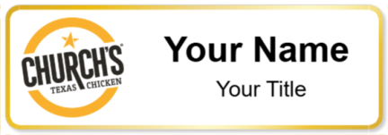 Custom name badges for Churchs Chicken