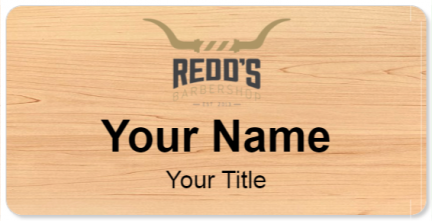 Custom name badges for Redds Barbershop