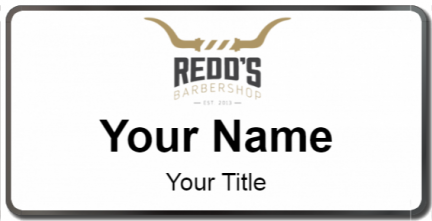 Custom name badges for Redds Barbershop