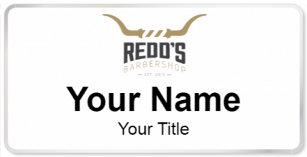 Custom name badges for Redds Barbershop