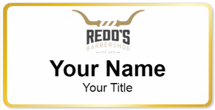 Custom name badges for Redds Barbershop