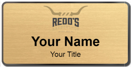 Custom name badges for Redds Barbershop