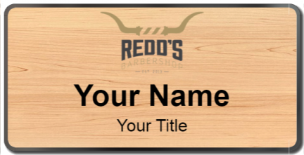 Custom name badges for Redds Barbershop