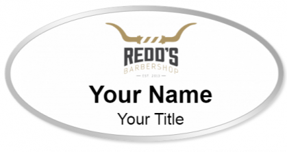 Custom name badges for Redds Barbershop