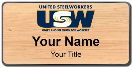 Custom name badges for United Steelworkers