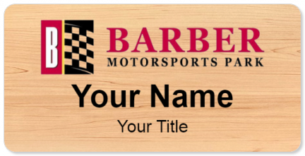 Custom name badges for Barber Motorsports Park