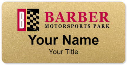 Custom name badges for Barber Motorsports Park