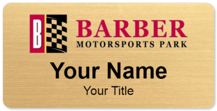 Custom name badges for Barber Motorsports Park