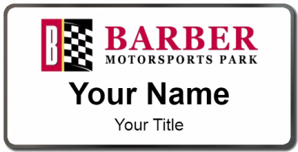 Custom name badges for Barber Motorsports Park