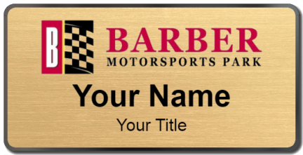 Custom name badges for Barber Motorsports Park