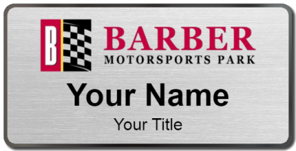 Custom name badges for Barber Motorsports Park