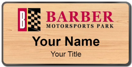 Custom name badges for Barber Motorsports Park