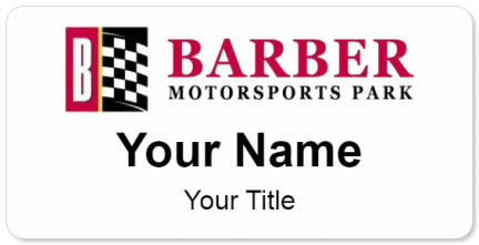 Custom name badges for Barber Motorsports Park