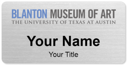 Custom name badges for Blanton Museum of Art