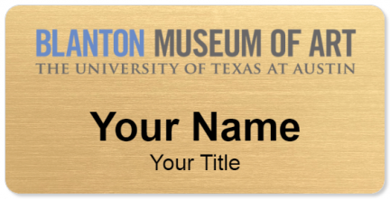Custom name badges for Blanton Museum of Art