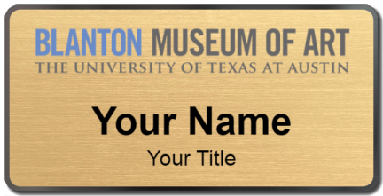 Custom name badges for Blanton Museum of Art