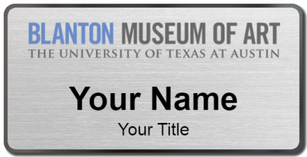 Custom name badges for Blanton Museum of Art