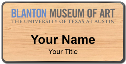 Custom name badges for Blanton Museum of Art