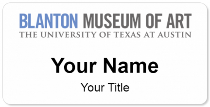 Custom name badges for Blanton Museum of Art