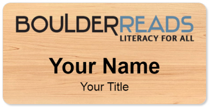 Custom name badges for Boulder Reads