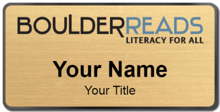 Custom name badges for Boulder Reads