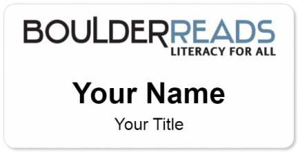 Custom name badges for Boulder Reads
