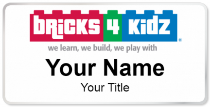 Custom name badges for Bricks 4 Kidz
