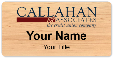 Custom name badges for Callahan and Associates