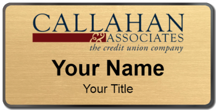 Custom name badges for Callahan and Associates