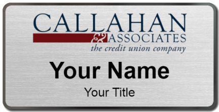 Custom name badges for Callahan and Associates