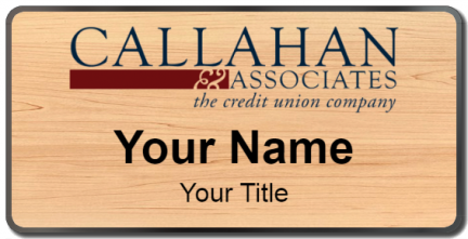 Custom name badges for Callahan and Associates