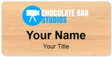 Custom name badges for Chocolate Bar Studios