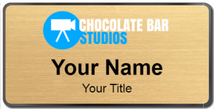 Custom name badges for Chocolate Bar Studios