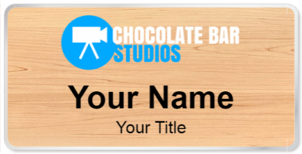 Custom name badges for Chocolate Bar Studios