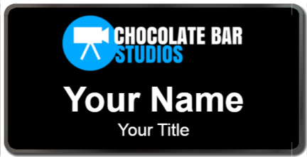 Custom name badges for Chocolate Bar Studios
