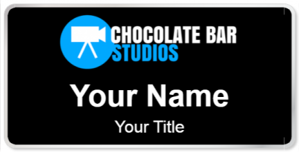 Custom name badges for Chocolate Bar Studios