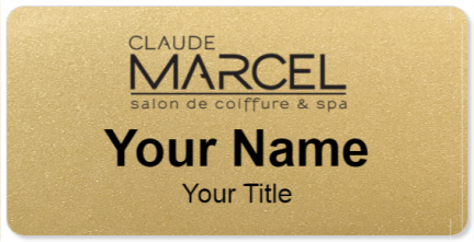 Custom name badges for Claude Marcell Salon and Spa