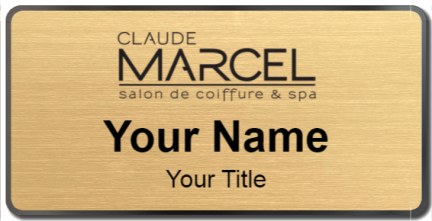 Custom name badges for Claude Marcell Salon and Spa