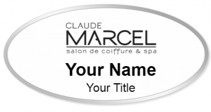 Custom name badges for Claude Marcell Salon and Spa