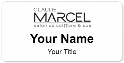 Custom name badges for Claude Marcell Salon and Spa