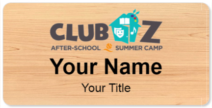 Custom name badges for Club Z After School and Summer Camp
