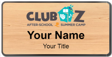 Custom name badges for Club Z After School and Summer Camp