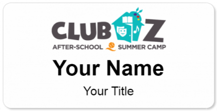 Custom name badges for Club Z After School and Summer Camp