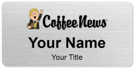 Custom name badges for Coffee News