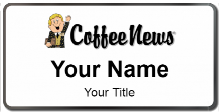 Custom name badges for Coffee News