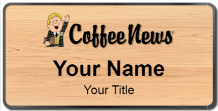 Custom name badges for Coffee News